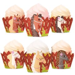 Muffinikääreet – Söpöt hevoset, 7,5 × 5 cm, 6 kpl