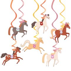  Roikkuvat kierrekoristeet - Söpöt hevoset, 6 kpl